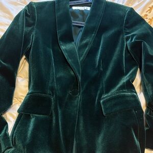 Tahari Dark Green Velvet Blazer